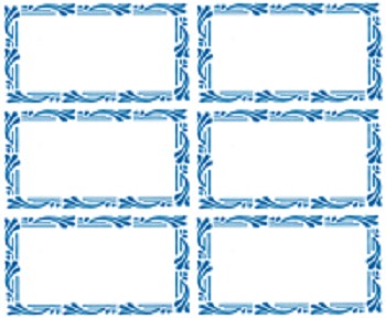 gegomde etiketten, kaders blauw (363)